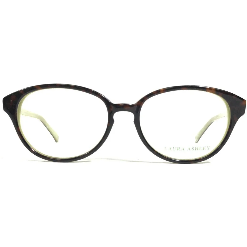 Laura Ashley Eyeglasses Frames ERIN FLAX Green Brown Tortoise Round 48-17-140